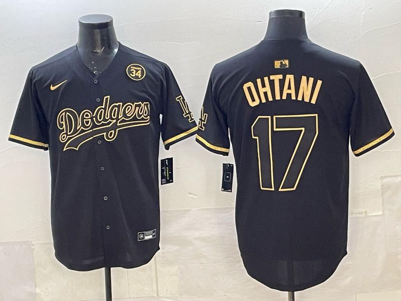Men 2025 Los Angeles Dodgers #17 Ohtani Black Nike MLB Jersey style 078